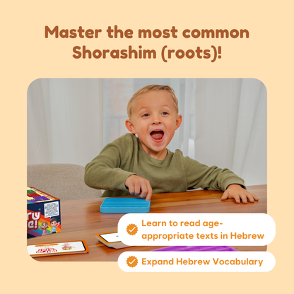 Shoresh Pop! Hebrew Wordpop educational toy by The Fidget Games, kid with blue tray on Tampa Home & Garden Store