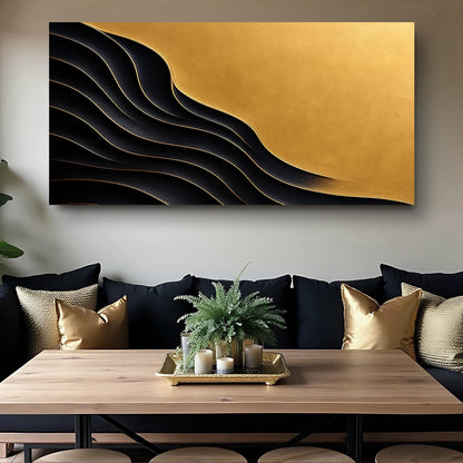Black And Gold Minimalist Abstract XI canvas by Tailored Canvases, crafting canvas art on Tampa Home & Garden Store