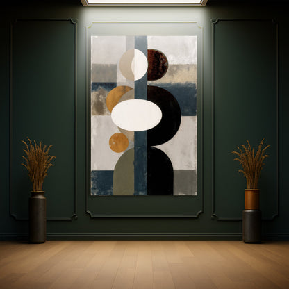 Abstract Contemporary Geometry Wall Art canvas by Tailored Canvases with circles on panel on Tampa Home & Garden Store