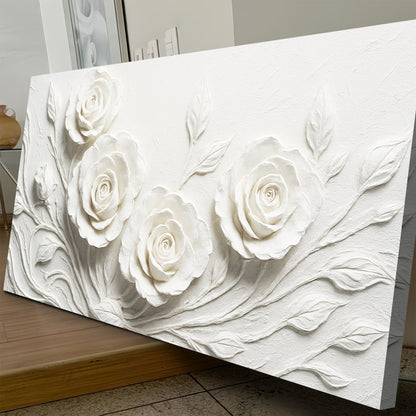 Canvas Floral Abstract Wall Art by Tailored Canvases with embossed roses and textured leaves on Tampa Home & Garden Store
