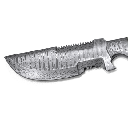 Damascus Custom Tracker Limited Run knife by Titan International K, damascus-patterned blade on Tampa Home & Garden Store