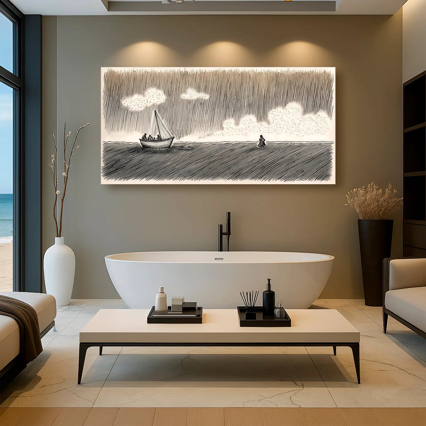 Jesus Walking On Water Faith Wall Art V canvas by Tailored Canvases, crafting canvas on Tampa Home & Garden Store
