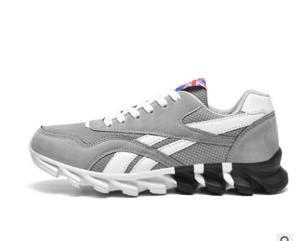 Stevvex athletic sneakers gray mesh upper stripes lace-up running shoes ST85SH5553KDH on Tampa Home & Garden Store