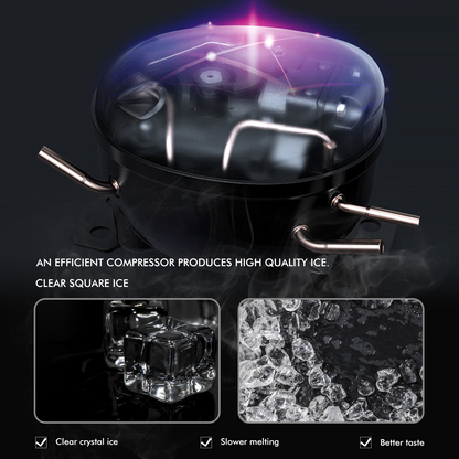 Máquina de hielo eléctrica de encimera con cuchara y cesta de hielo - Plateado