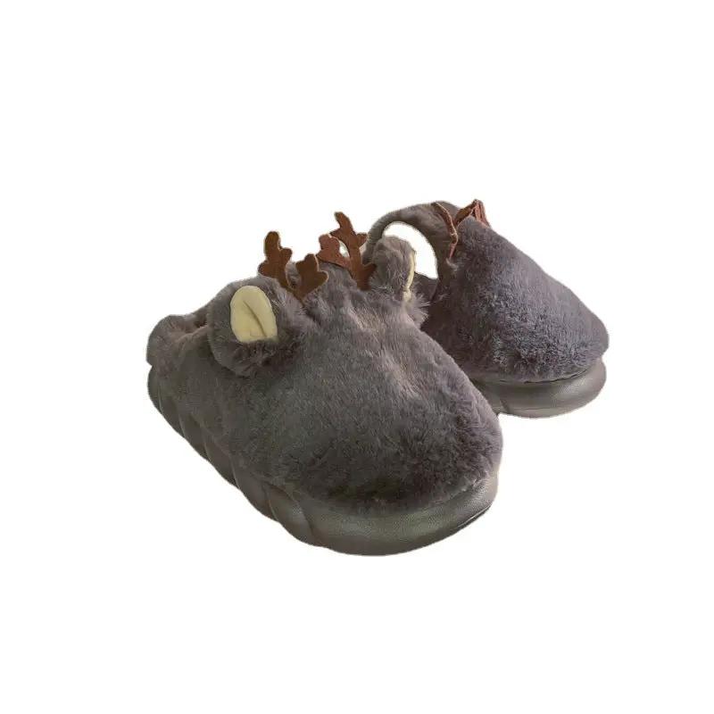 White Fuzzy Slippers for Women Memory Foam Indoor