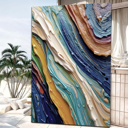 Ocean Waves Wall Art canvas by Tailored Canvases, vibrant multicolor swirl crafting canvas on Tampa Home & Garden Store