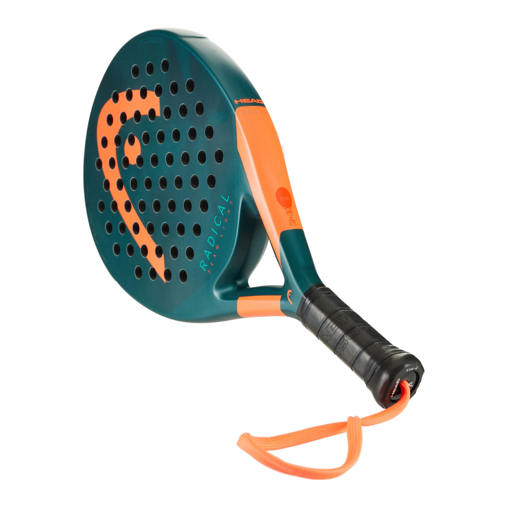Padel racket Head Radical Team Light 2026 in teal with orange accents and orange lanyard on Tampa Home & Garden Store
