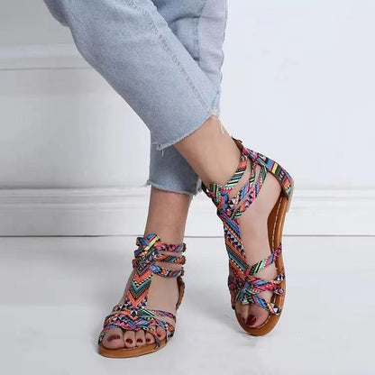 Women's Leather Sandals With Retro Arch Support