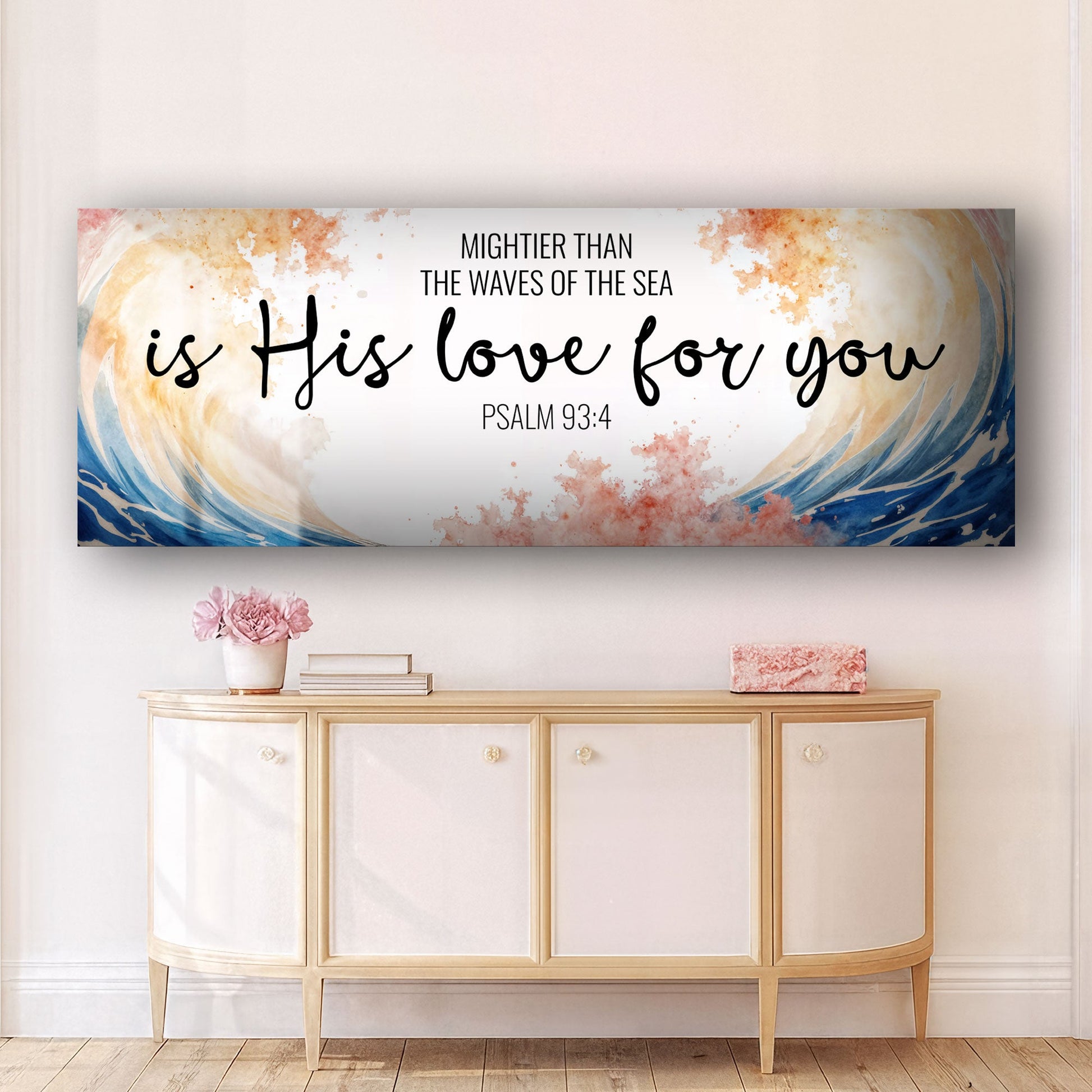 Mightier Than the Waves of the Sea canvas sign with Psalm 93:4 Tailored Canvases on Tampa Home & Garden Store