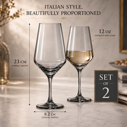 Smoke Grey Stemmed Wine Glasses Set Of Two