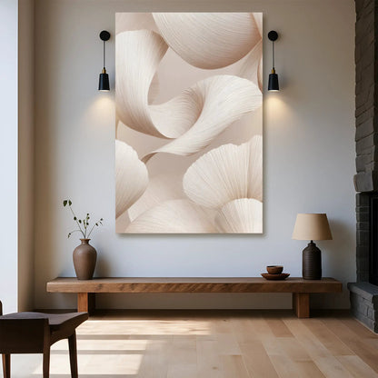 Calm Aesthetic Wall Art canvas by Tailored Canvases with beige ribbon curves on Tampa Home & Garden Store