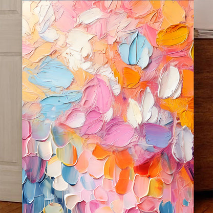 Blooming Rhapsody abstract canvas wall art pastel pink blue with impasto TailoredCanvases on Tampa Home & Garden Store