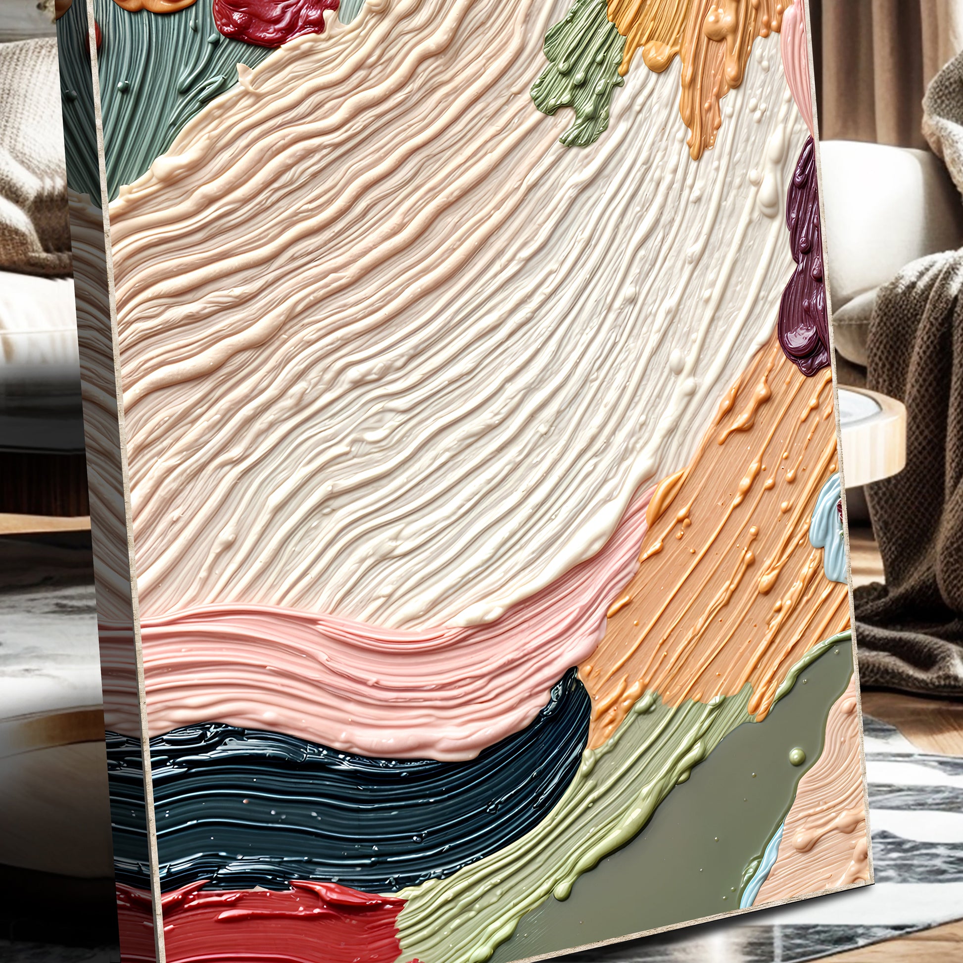 Colorful Abstract Wall Art canvas by Tailored Canvases with vibrant swirls on crafting canvas on Tampa Home & Garden Store