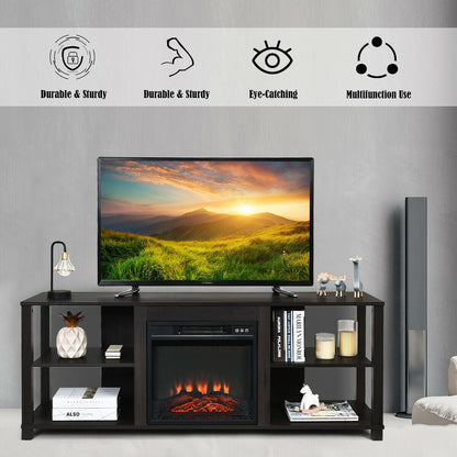 Mueble Consola para TV de 2 Niveles con Estantes Ajustables