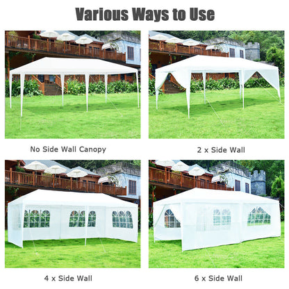 GemGear 10 x 20 ft white canopy tent with carry bag shown with no walls, 2x, 4x, 6x sidewalls on Tampa Home & Garden Store