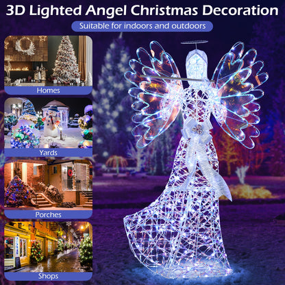 5.2 ft lighted angel Christmas decoration with glittering halo and flute DirectDeals on Tampa Home & Garden Store