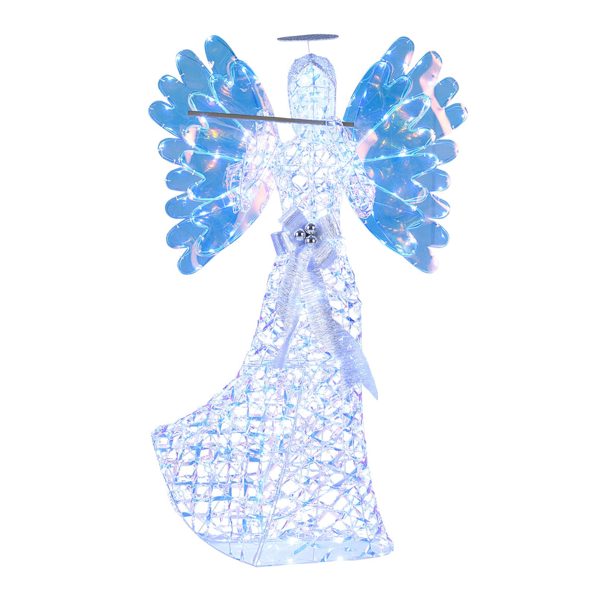 DirectDeals 5.2 ft lighted angel Christmas ornament with crystal body and blue wings on Tampa Home & Garden Store
