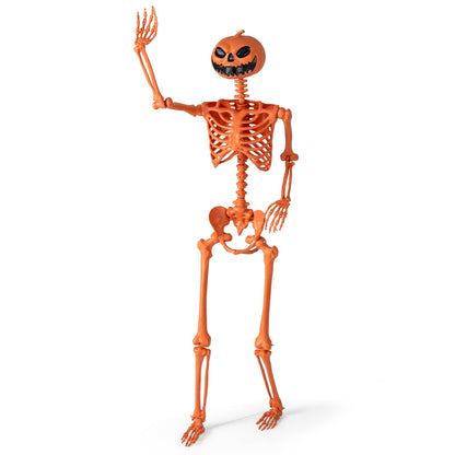 5.2 ft orange life-size pumpkin-headed skeleton with movable joints DirectDeals on Tampa Home & Garden Store