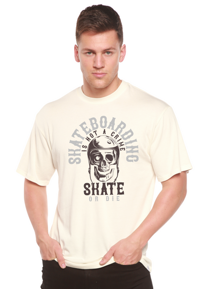 Men's skateboarding graphic T-shirt in cream, bamboo viscose/organic cotton by Spun Bamboo on Tampa Home & Garden Store