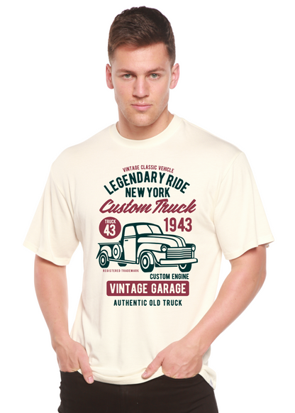 Mens graphic tee Legendary Ride Custom Truck cream bamboo viscose/organic cotton by Spun Bamboo on Tampa Home & Garden Store
