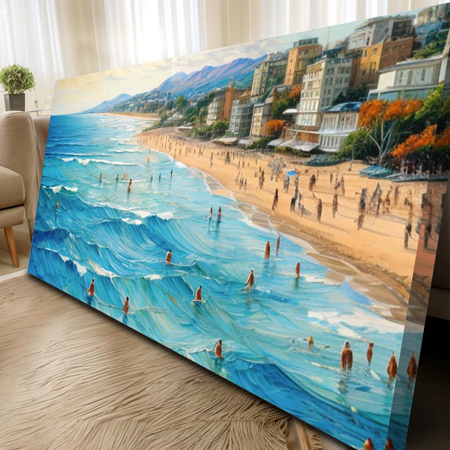 Beach Days Wall Art XIV canvas coastal beach scene with blue waves Tailored Canvases on Tampa Home & Garden Store