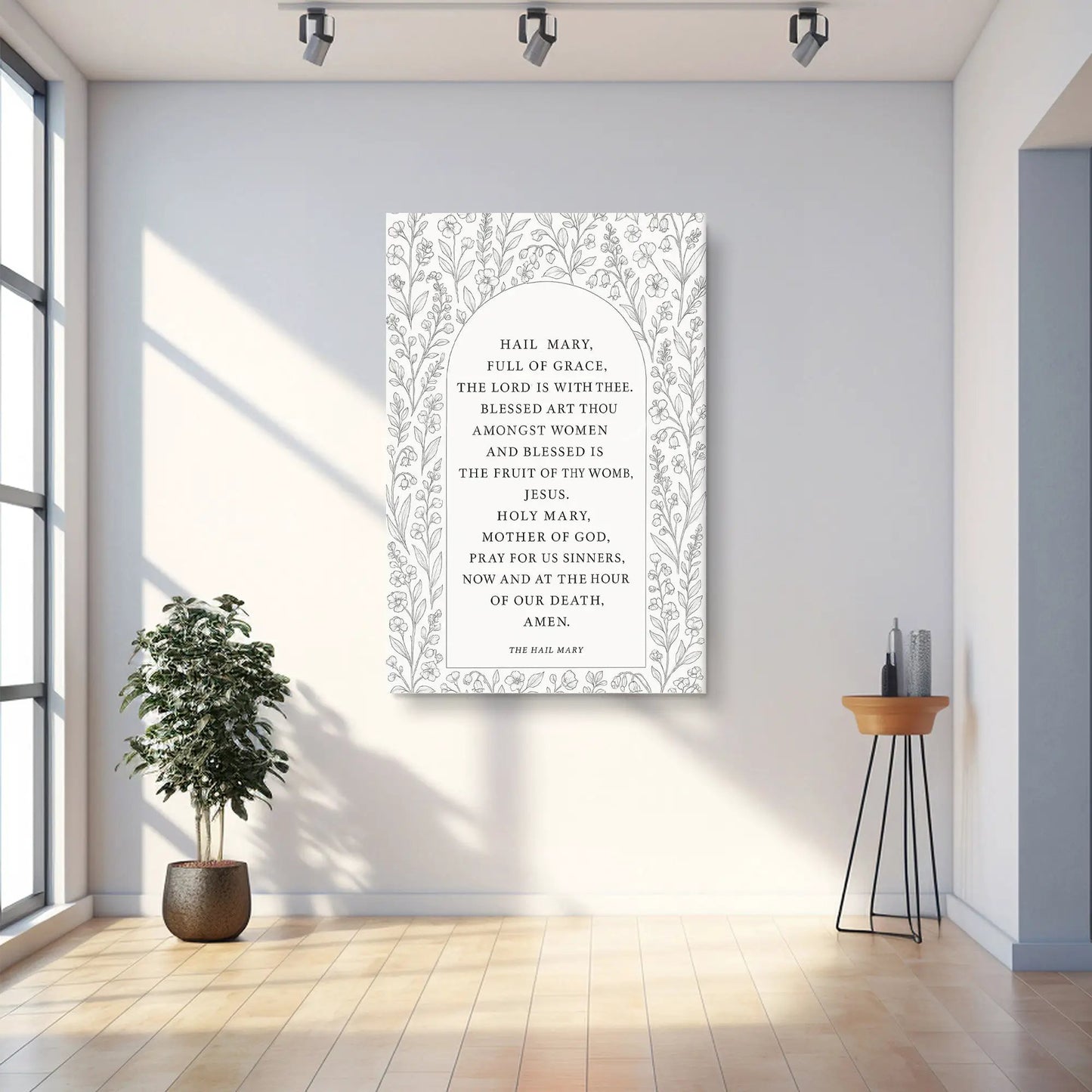 the Hail Mary Faith Sign III Canvas Wall Decor