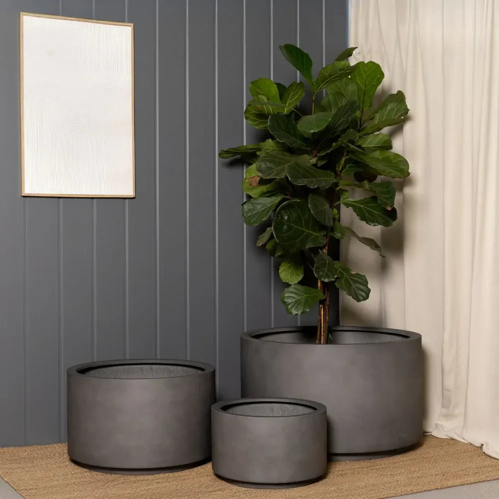 The Shoob Cylindrical Planter | Modern Round Sculpture Pot