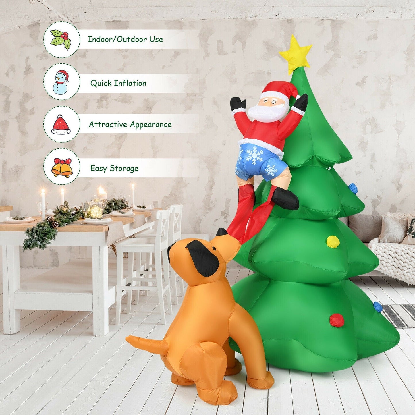 6.5ft outdoor inflatable Christmas tree with Santa figure and LED lights DirectDeals on Tampa Home & Garden Store