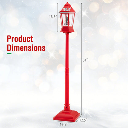 5.3 ft red musical Christmas street lamp with blowing snow and LED lights DirectDeals on Tampa Home & Garden Store