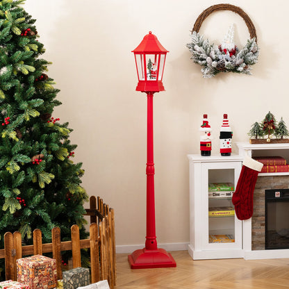 5.3 ft red musical Christmas street lamp by DirectDeals with blowing snow LED lights on Tampa Home & Garden Store