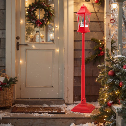 DirectDeals 5.3 ft red musical Christmas street lamp with blowing snow LED lights on Tampa Home & Garden Store