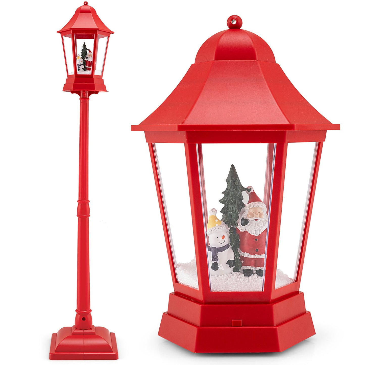 5.3 ft red musical Christmas street lamp with LED lights and blowing snow DirectDeals two-pack on Tampa Home & Garden Store