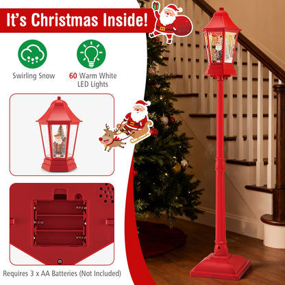 Red 5.3ft musical Christmas street lamp with 60 warm white LED lights DirectDeals on Tampa Home & Garden Store