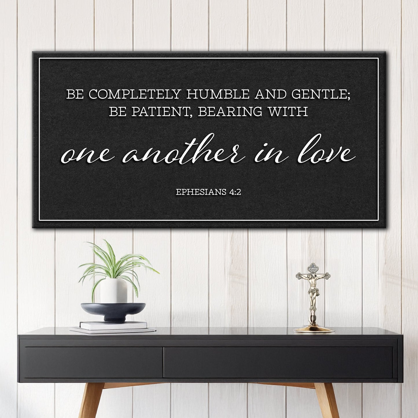 Be Completely Humble And Gentle Ephesians 4:2 Faith Sign II canvas Tailored Canvases chalkboard on Tampa Home & Garden Store