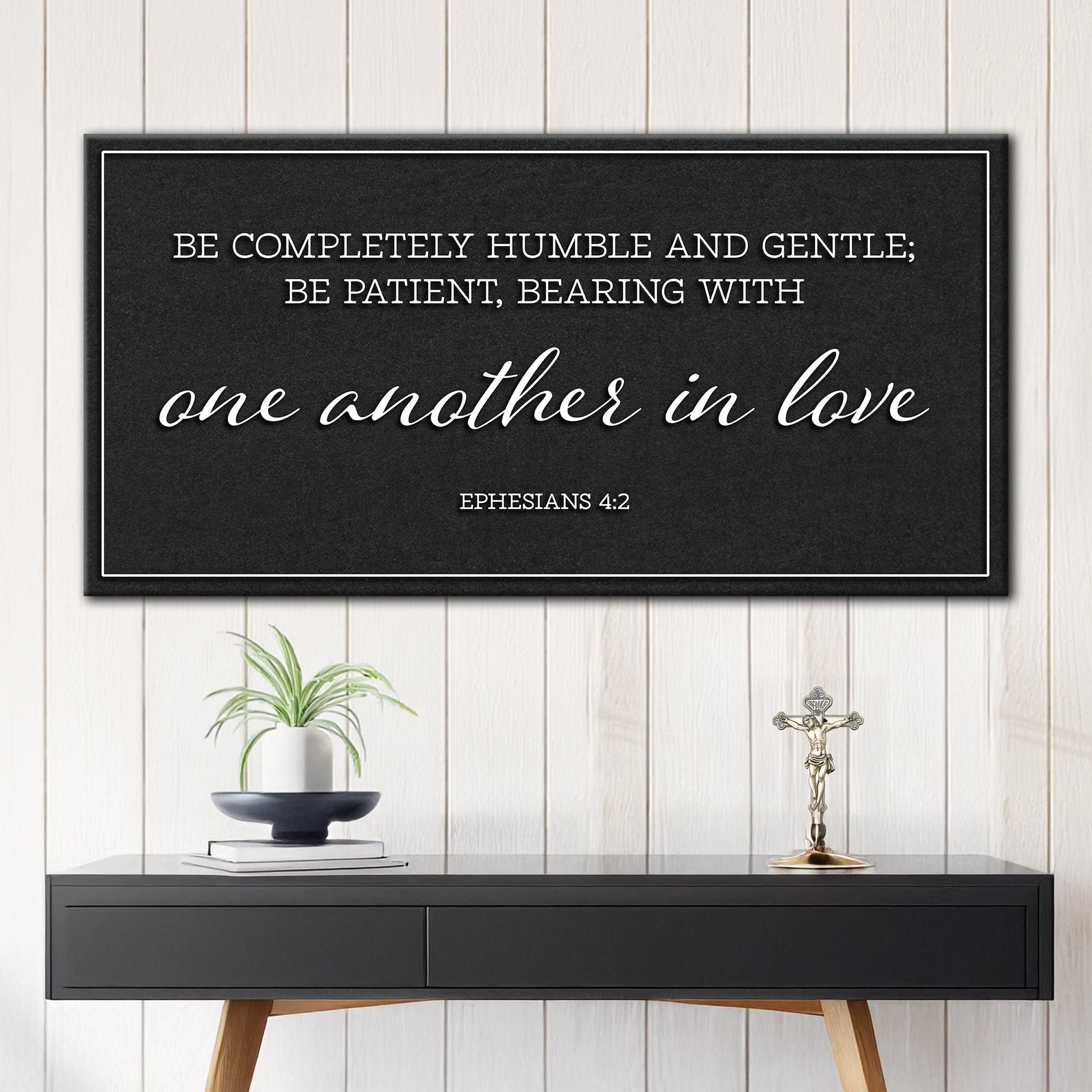 Be Completely Humble And Gentle Ephesians 4:2 Faith Sign II canvas Tailored Canvases chalkboard on Tampa Home & Garden Store