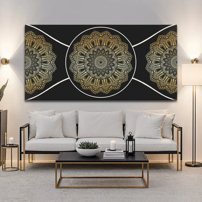 Gold Sacred Geometry Wall Art Canvas USA