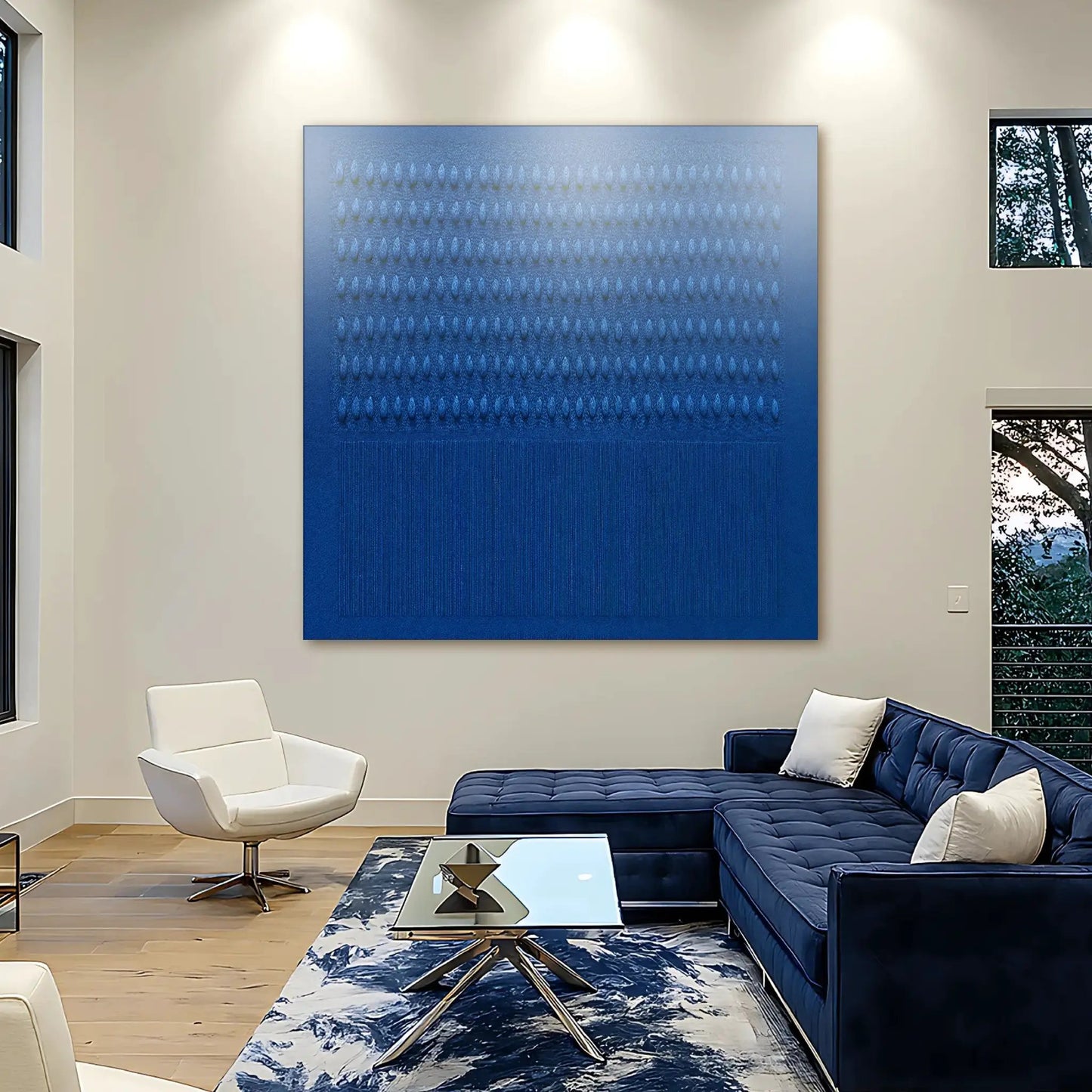Minimalist blue gradient abstract wall art canvas by Tailored Canvases, crafting canvas on Tampa Home & Garden Store