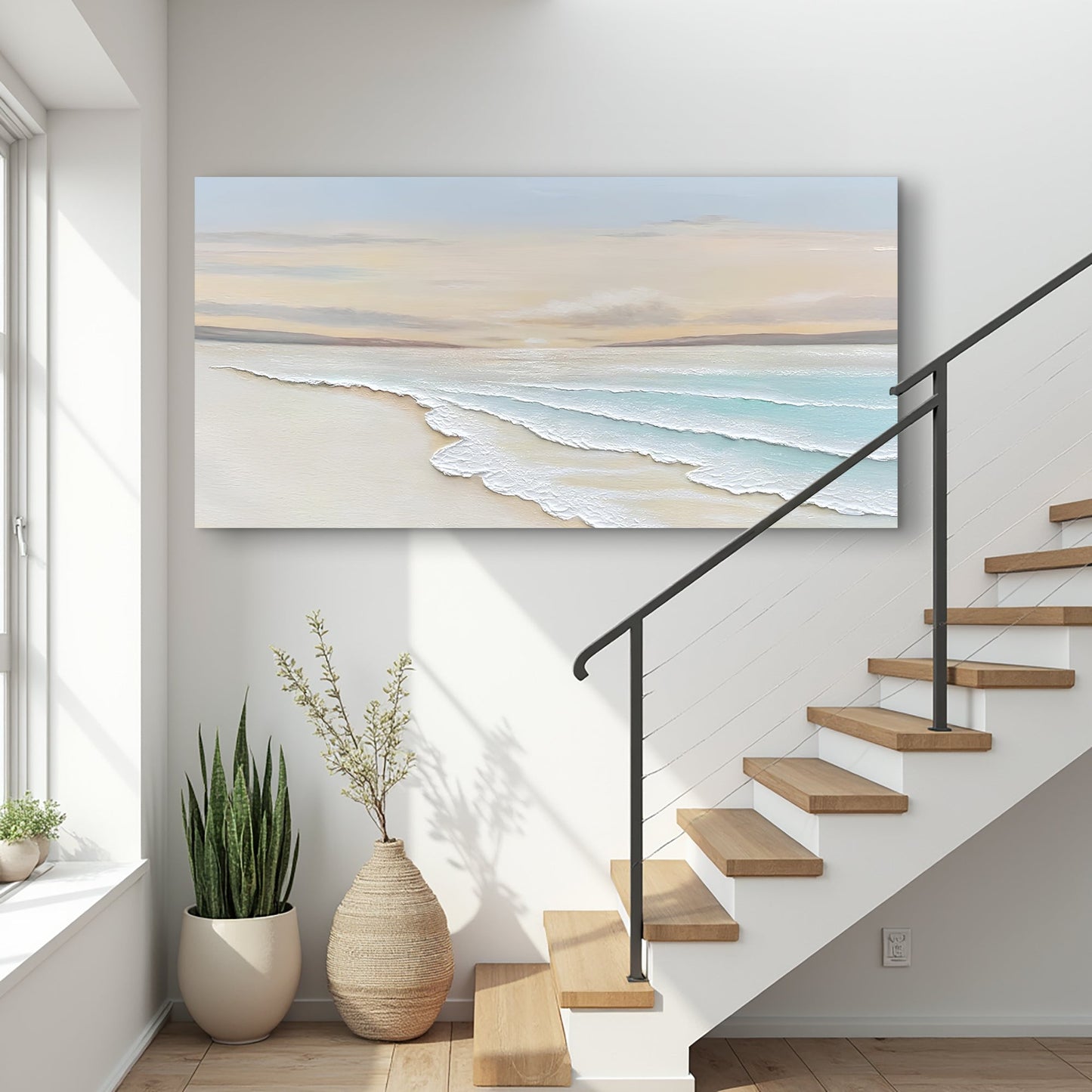 Serene Ocean Wave Coastal Wall Art IV canvas by Tailored Canvases in ocean blue tones on Tampa Home & Garden Store