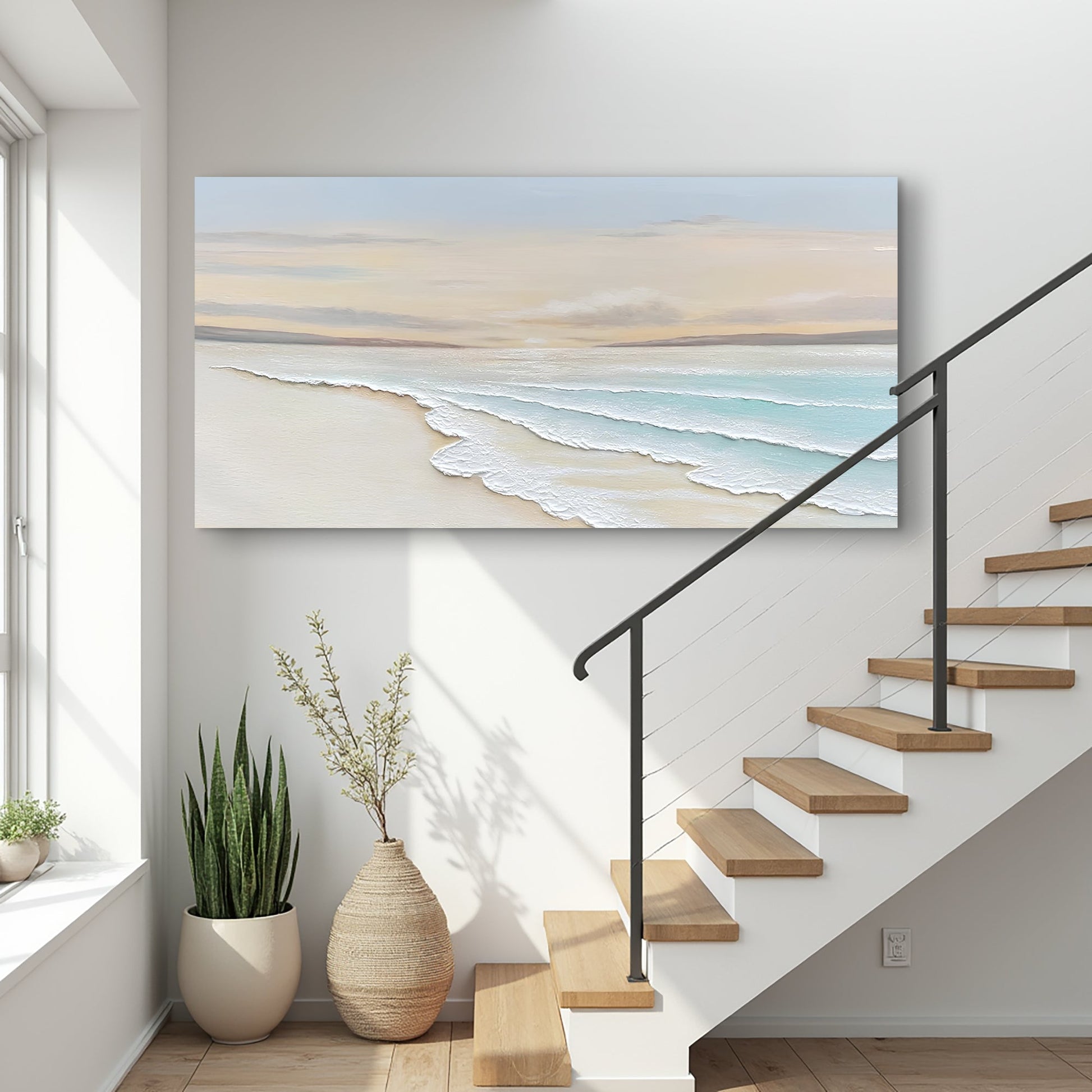 Serene Ocean Wave Coastal Wall Art IV canvas by Tailored Canvases in ocean blue tones on Tampa Home & Garden Store