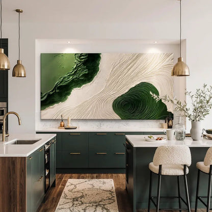 Green Rivers Abstract Wall Art XII Canvas Print