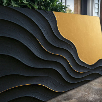 Black and gold Abstract XII canvas set by Tailored Canvases, stacked crafting canvases on Tampa Home & Garden Store
