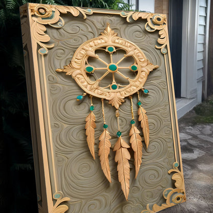 3D Whispering Feathers Wall Art II canvas gold feathers turquoise gems Tailored Canvases panel on Tampa Home & Garden Store