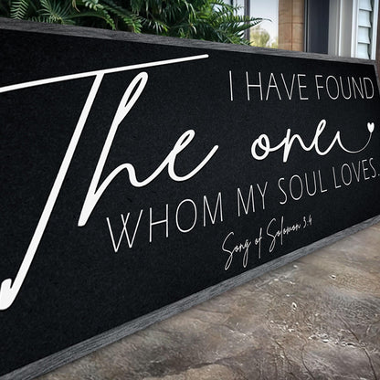 Canvas sign Tailored Canvases in black with white script I Have Found The One on Tampa Home & Garden Store