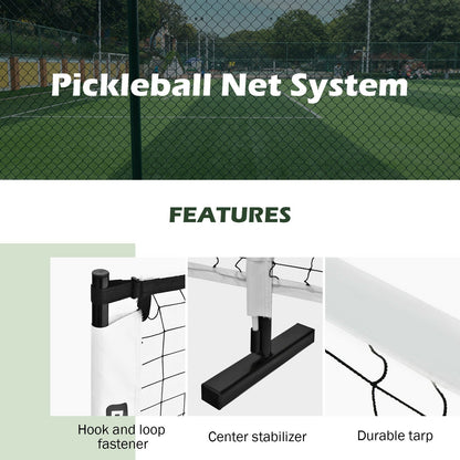 22 Feet Portable Pickleball Net System with Carry Bag on a green field backdrop on Tampa Home & Garden Store