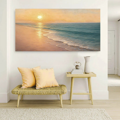 Beach Shoreline Coastal Wall Art IV canvas by Tailored Canvases sunset over blue ocean on Tampa Home & Garden Store