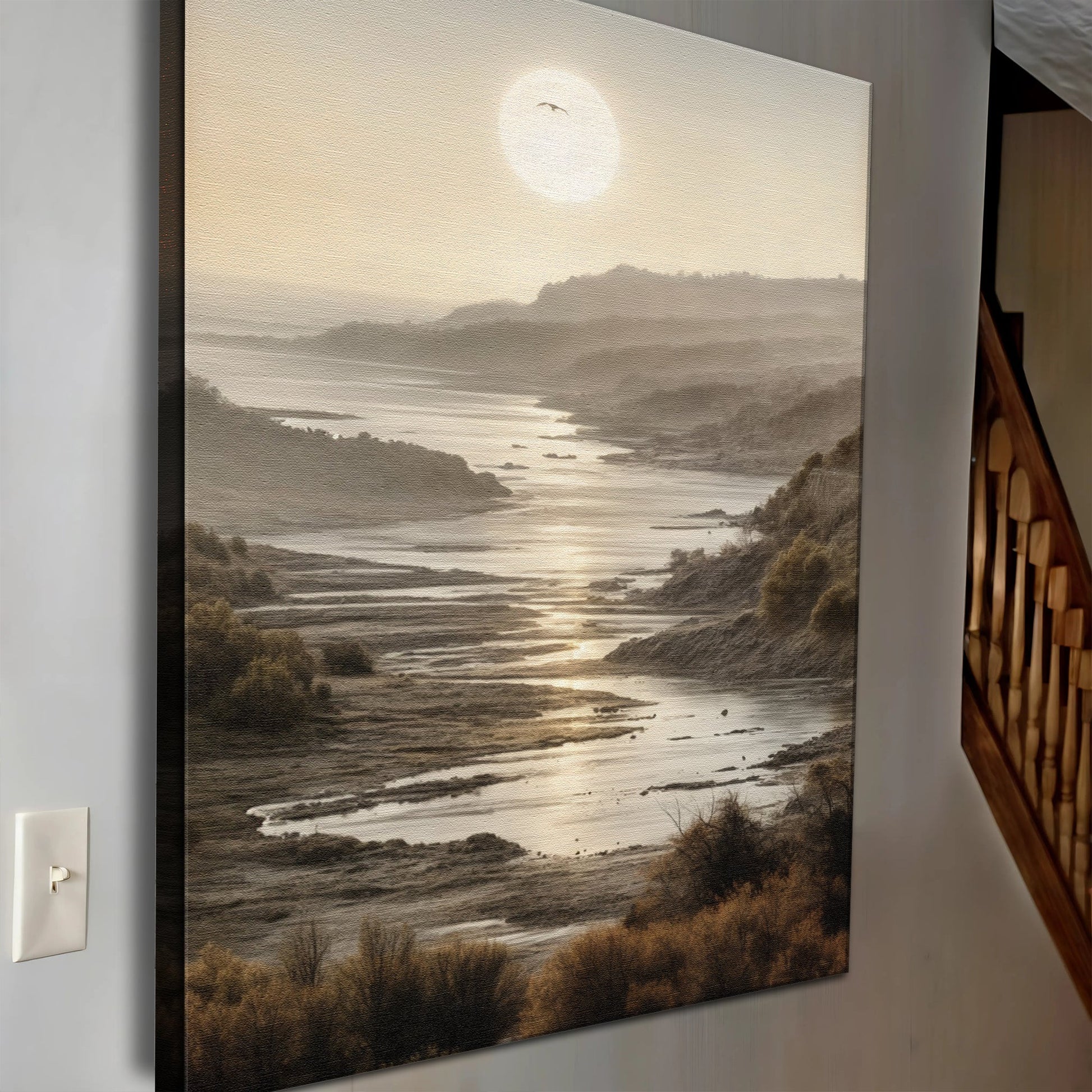 Canvas Misty Shores Coastal Impasto by Tailored Canvases; landscape with textured surface on Tampa Home & Garden Store