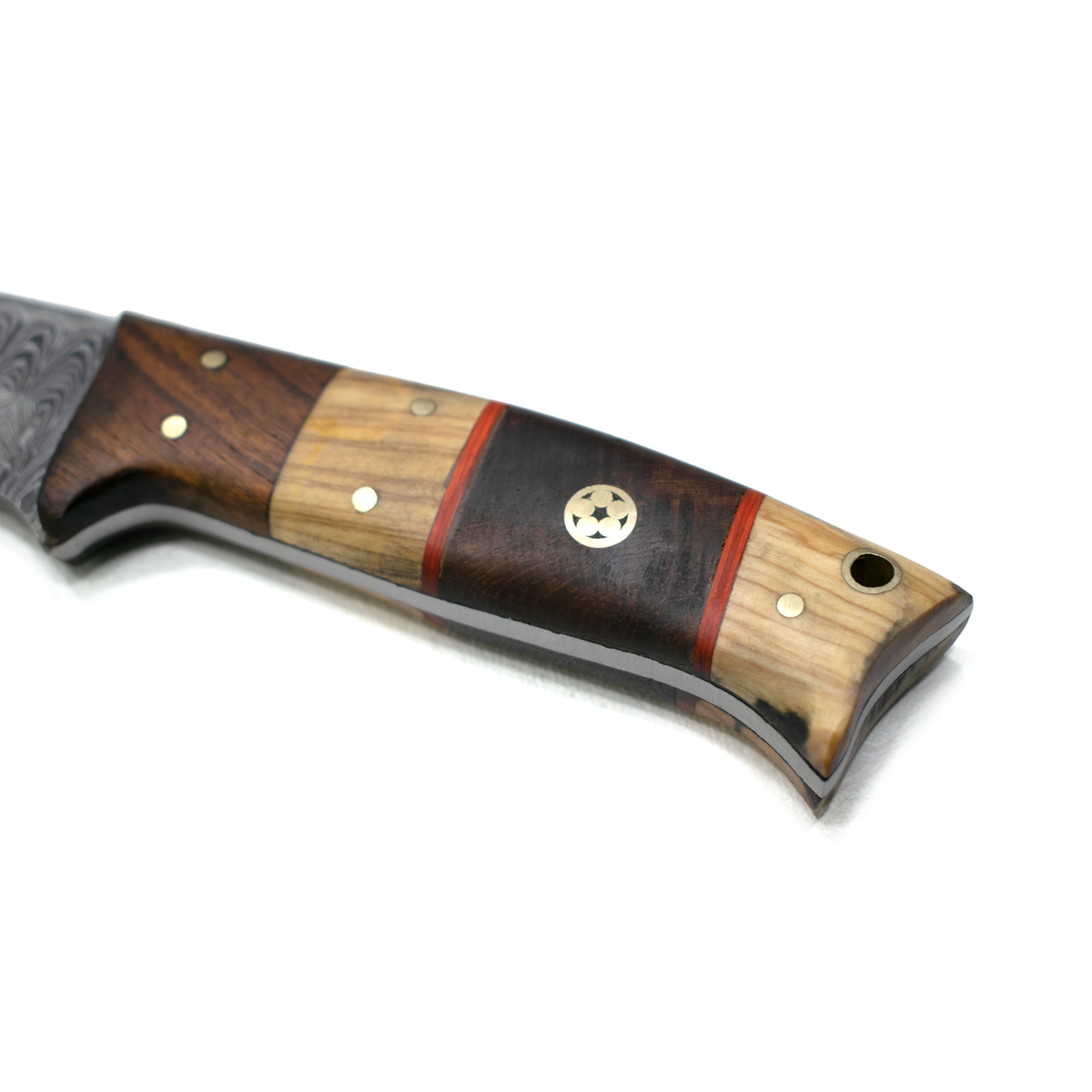 Hand forged Damascus hunting knife by Titan Intl K with damascus blade and wood handle on Tampa Home & Garden Store