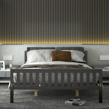 Cama Queen de Plataforma de Madera con Cabecero