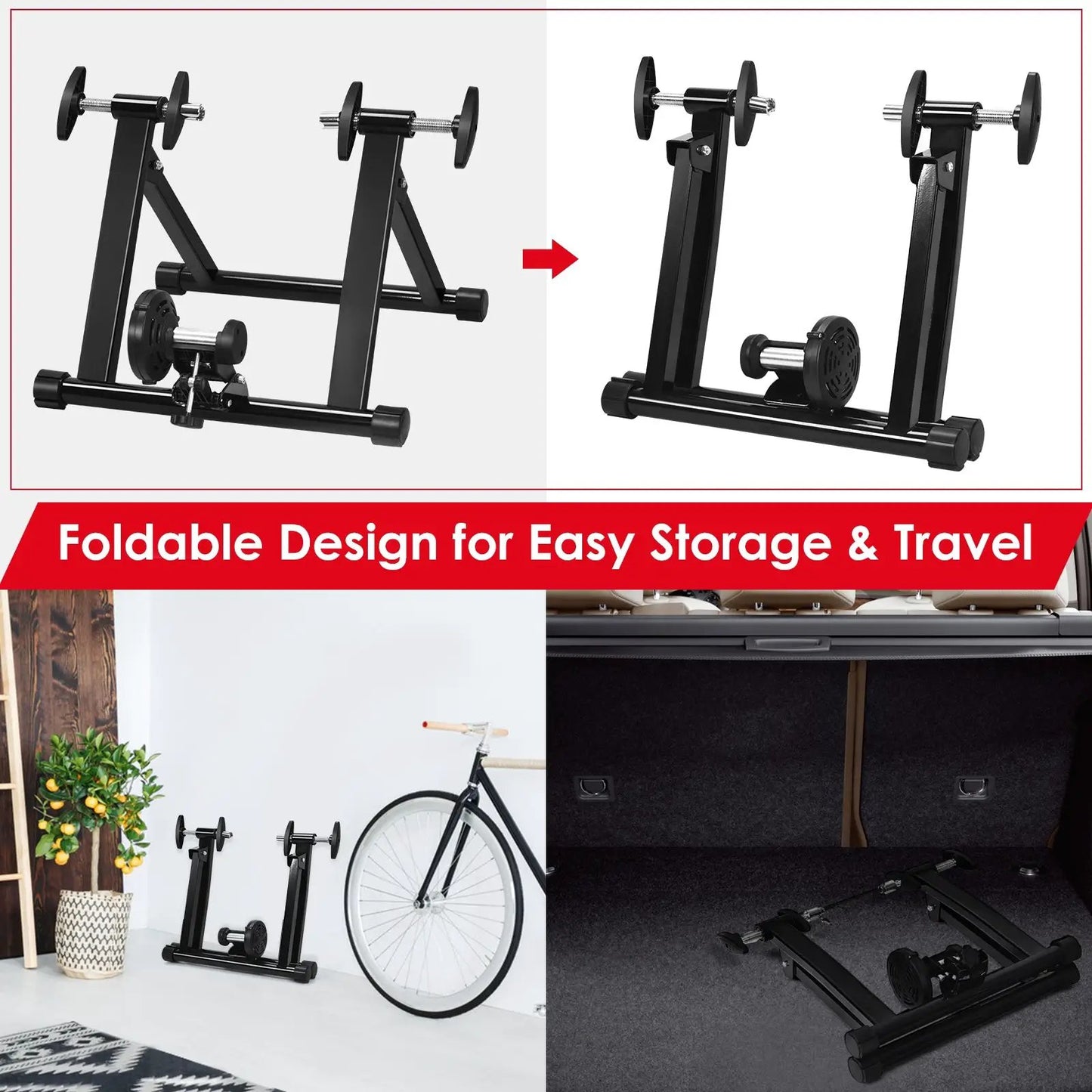 Folding Bike Trainer Stand For 26 To 28 Inches