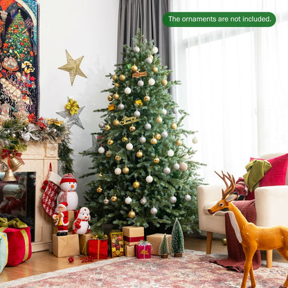 7 ft DirectDeals artificial Christmas tree with 1260 PE/PVC tips, gold and silver baubles on Tampa Home & Garden Store